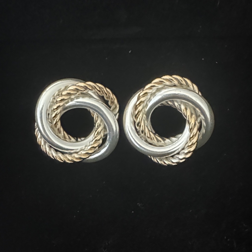 Vintage Twist of Elegance Gold and Silver Earrings